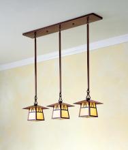 Arroyo Craftsman CICH-8/3EWO-MB - 8" carmel 3 light in-line chandelier without overlay (empty)