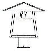 Arroyo Craftsman CP-12HF-BZ - 12" carmel post mount with hillcrest overlay