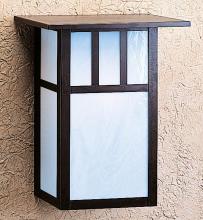 Arroyo Craftsman HS-12AM-BZ - 12" huntington sconce with roof and classic arch overlay