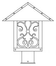 Arroyo Craftsman TRP-12ASTN-S - 12" timber ridge post mount with ashbury  filigree