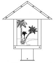 Arroyo Craftsman TRP-12PTCS-MB - 12" timber ridge post mount with palm tree  filigree