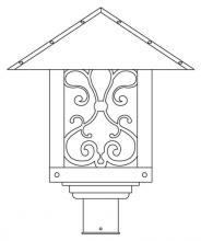 Arroyo Craftsman TRP-16ASCR-BK - 16" timber ridge post mount with ashbury  filigree