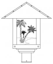 Arroyo Craftsman TRP-16PTWO-RC - 16" timber ridge post mount with palm tree  filigree