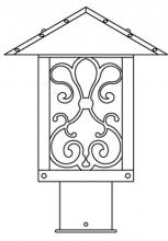 Arroyo Craftsman TRP-9ASGW-P - 9" timber ridge post mount with ashbury  filigree