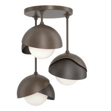 Hubbardton Forge 121374-SKT-05-14-GG0711 - Brooklyn 3-Light Double Shade Semi-Flush