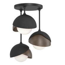 Hubbardton Forge 121374-SKT-10-05-GG0711 - Brooklyn 3-Light Double Shade Semi-Flush