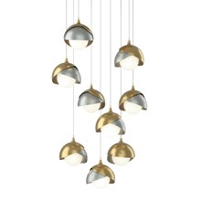 Hubbardton Forge 131105-SKT-LONG-86-82-GG0711 - Brooklyn 9-Light Double Shade Pendant