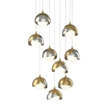 Hubbardton Forge 131105-SKT-LONG-86-85-GG0711 - Brooklyn 9-Light Double Shade Pendant