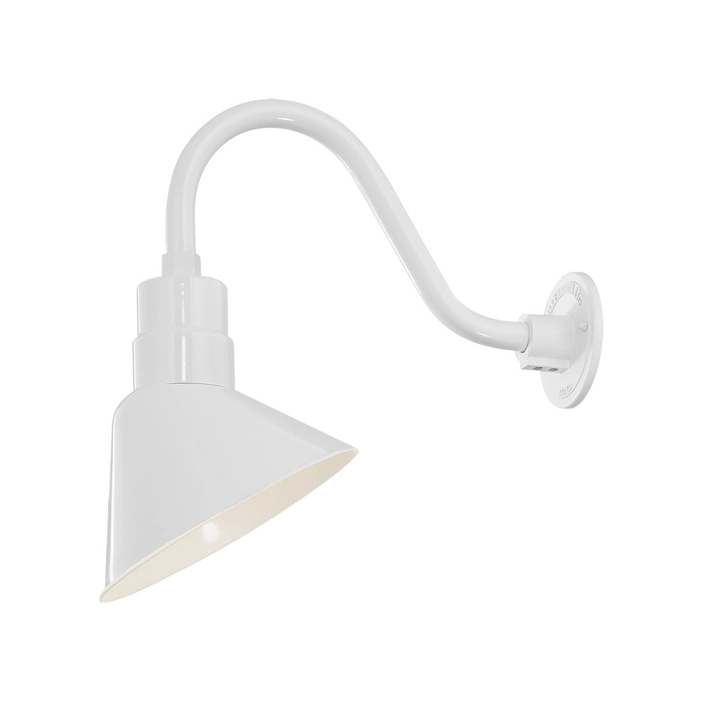 R Series 1-Light Angle Shade White