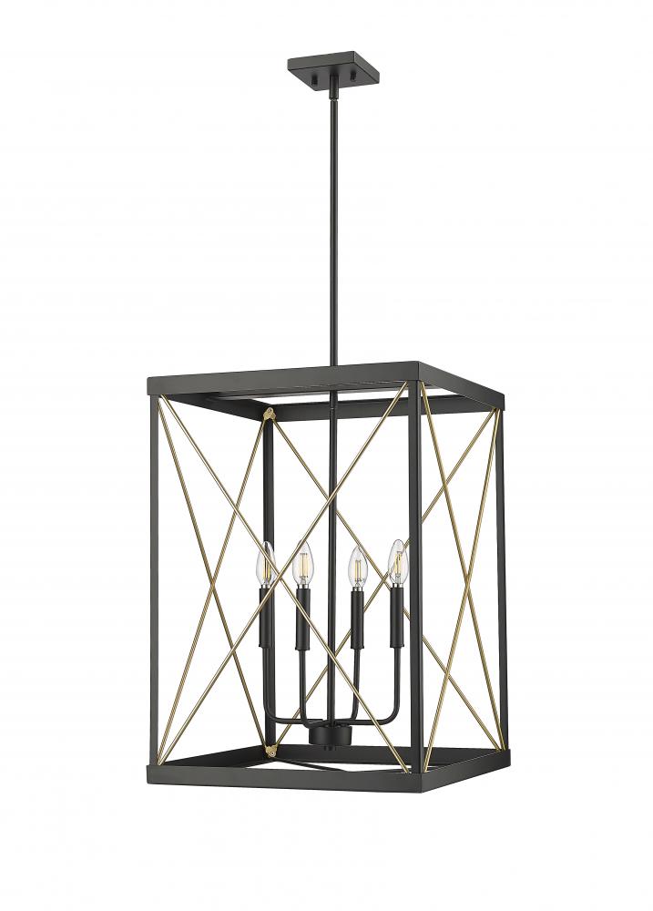 Terni 4-Light Pendant light Matte Black / Painted Modern Gold