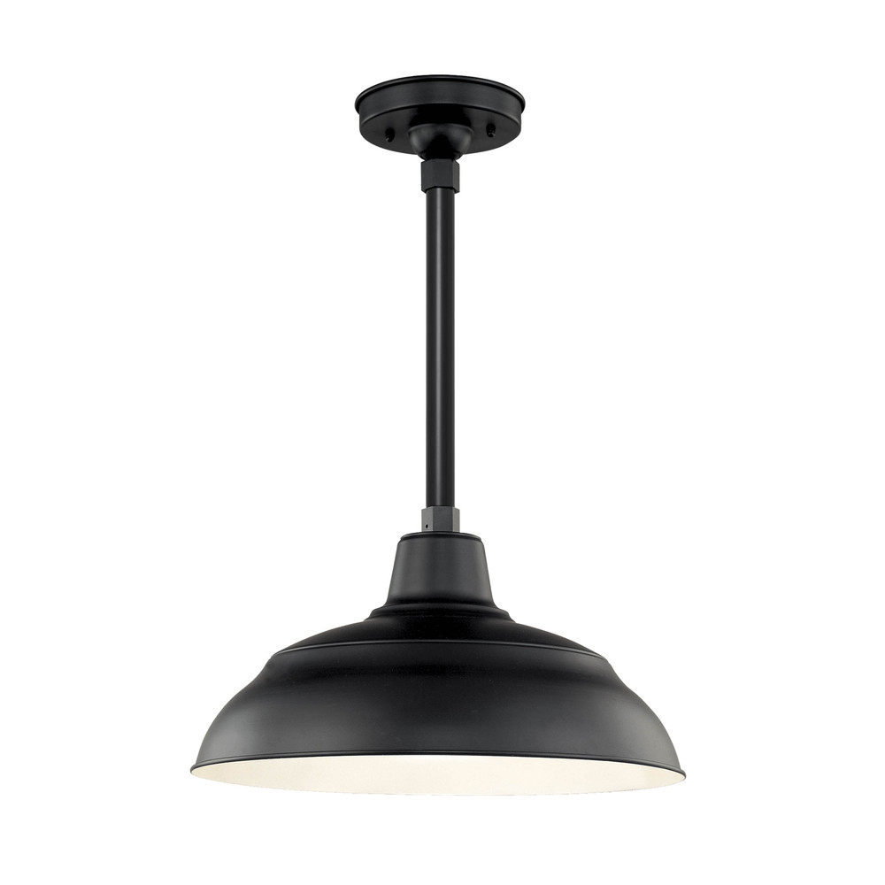 R Series 1-Light Warehouse Shade Satin Black