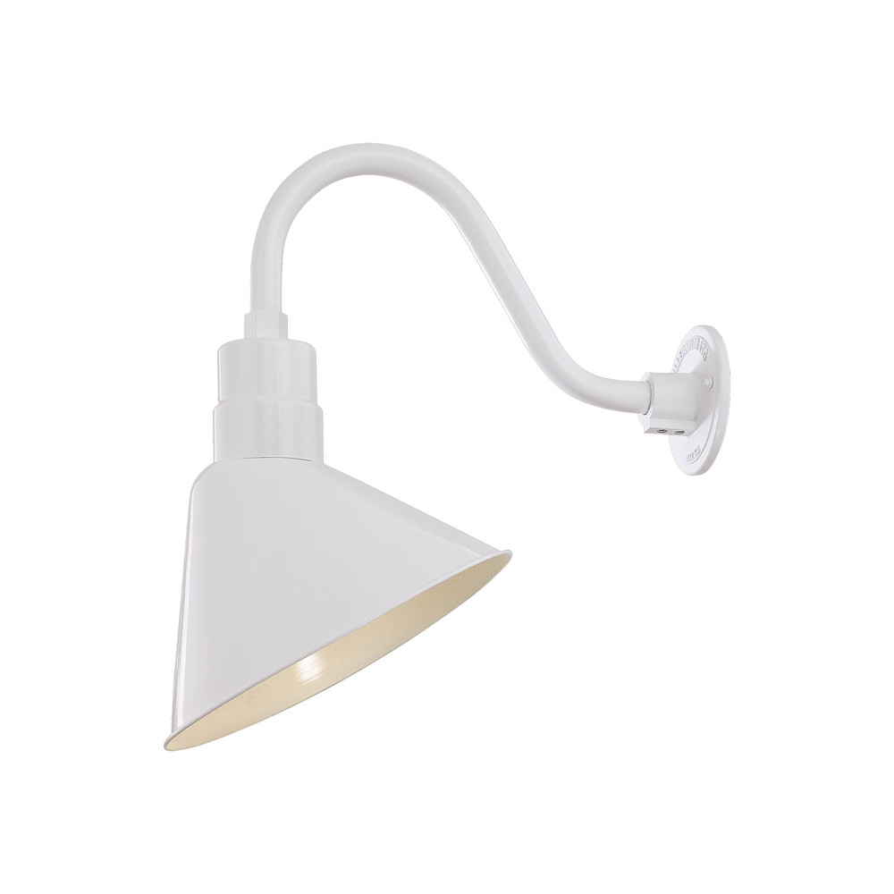 R Series 1-Light Angle Shade White