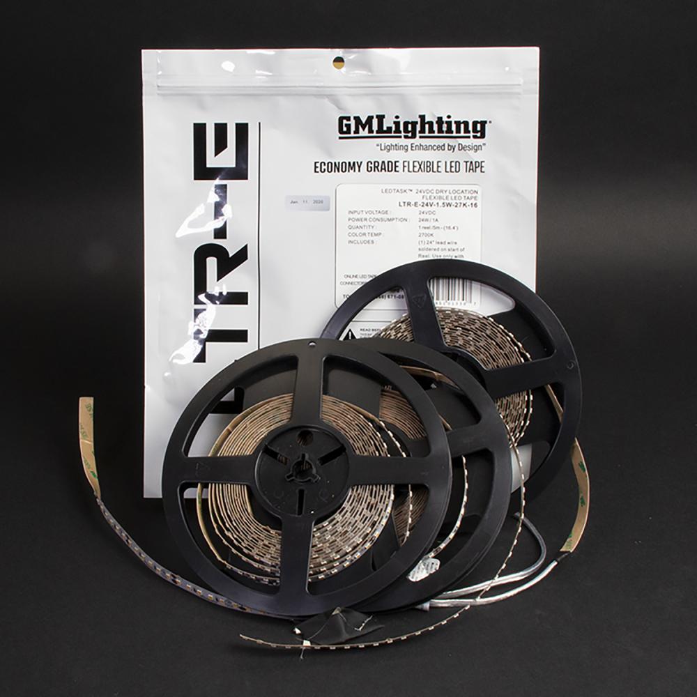 LEDTask™ 2020 12VDC LTR-E Economy Series Indoor Location LED Tape - 98'-6"  Reel