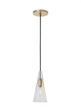 Visual Comfort & Co. Modern Collection SLPD281CNB-L - Sean Lavin Selina 1-light dimmable small accent pendant with natural brass finish and glass shade