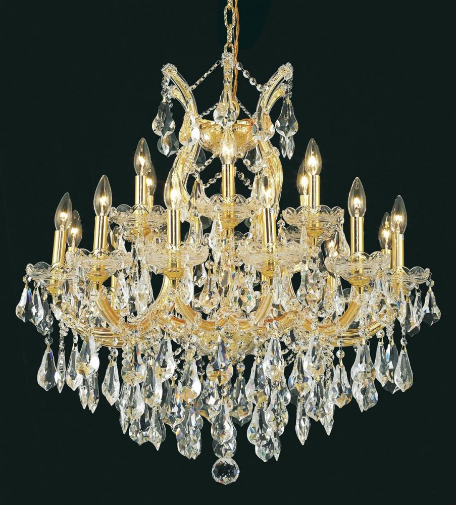 Maria Theresa 19 Light Gold Chandelier Clear Royal Cut Crystal