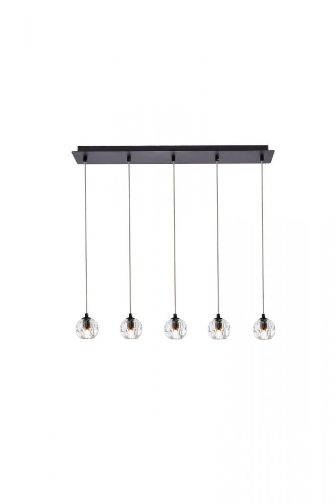 Eren 5 Lights Black Pendant