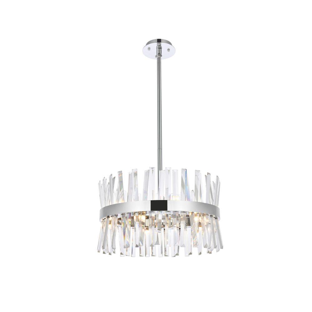 Serephina 20 Inch Crystal Round Pendant Light in Chrome