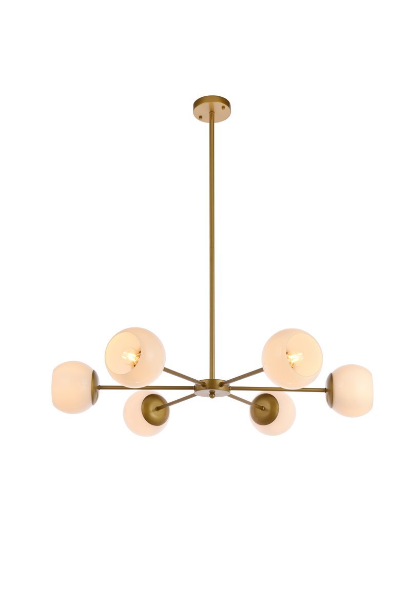 Briggs 36 inch pendant in brass with white shade