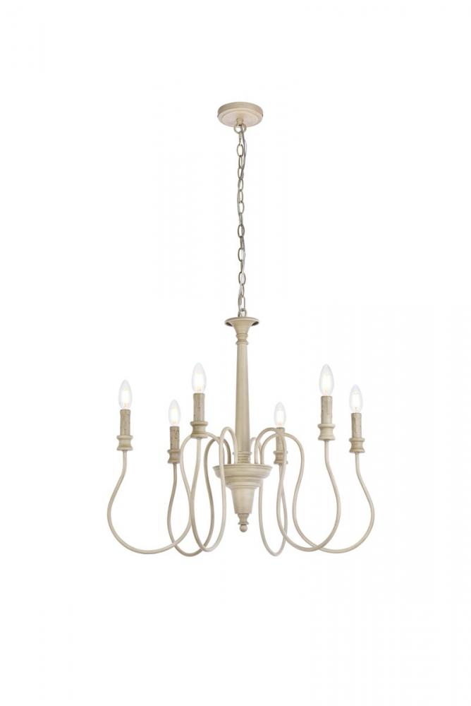 Flynx 6 lights pendant in weathered dove