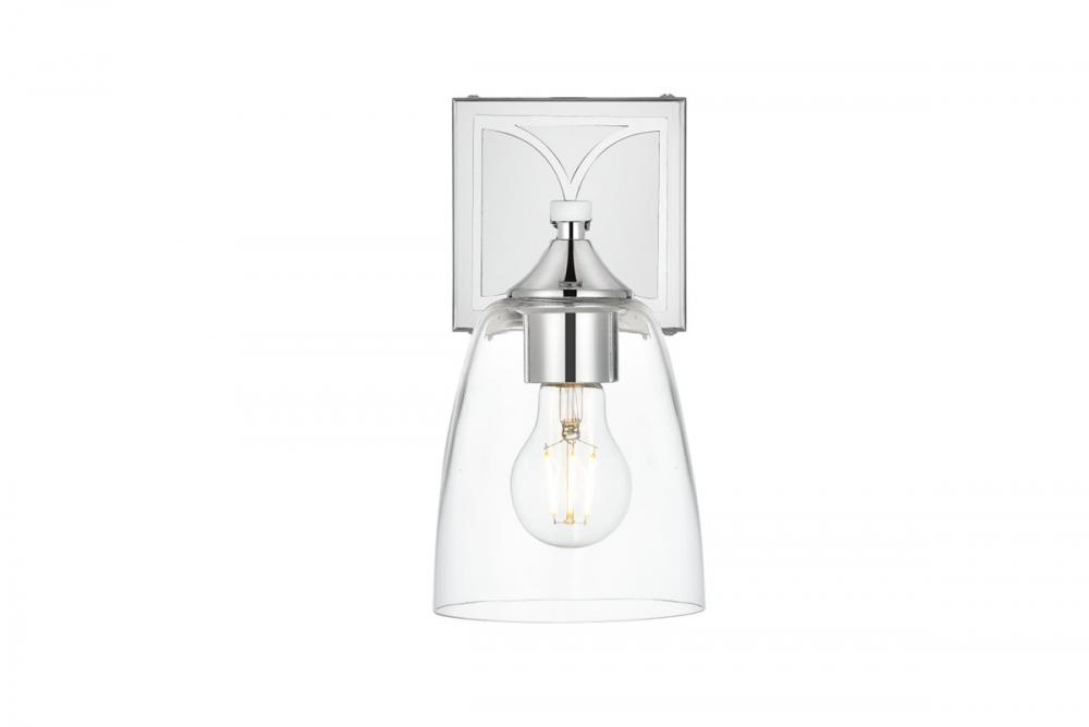 Harris 1 light Chrome and Clear Bath Sconce