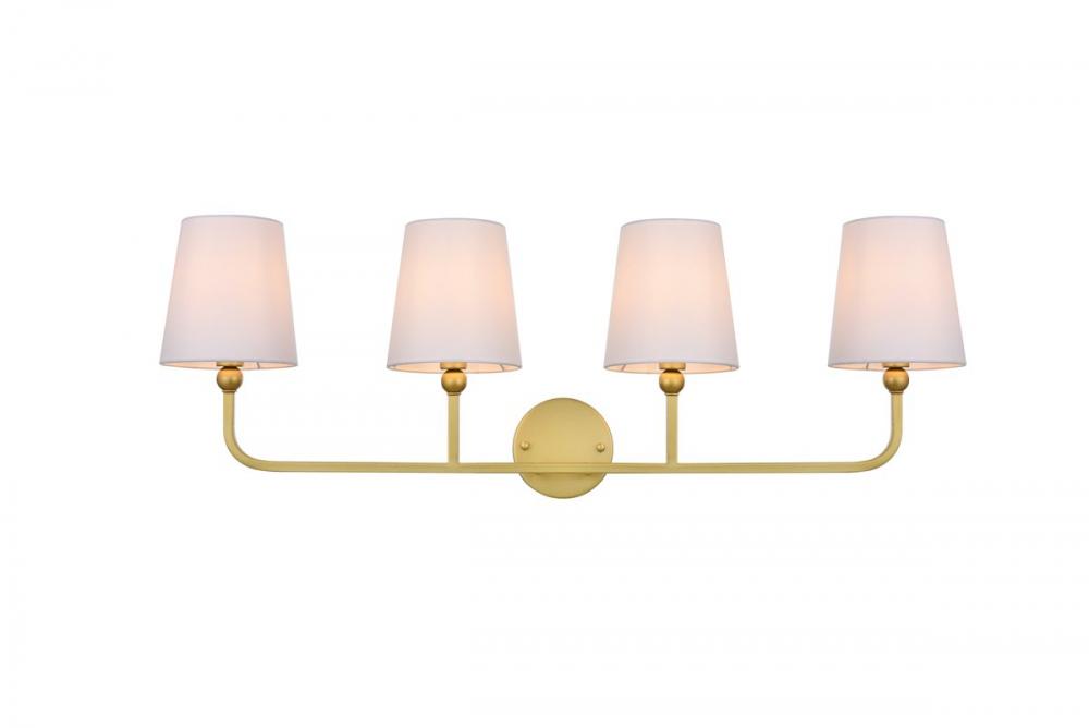 Colson 4 light Brass and Clear Bath Sconce