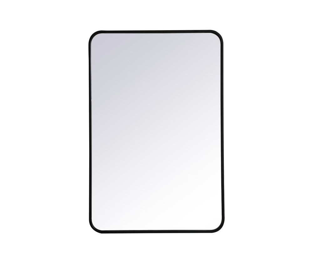 Soft corner metal rectangular mirror 24x36 inch in Black