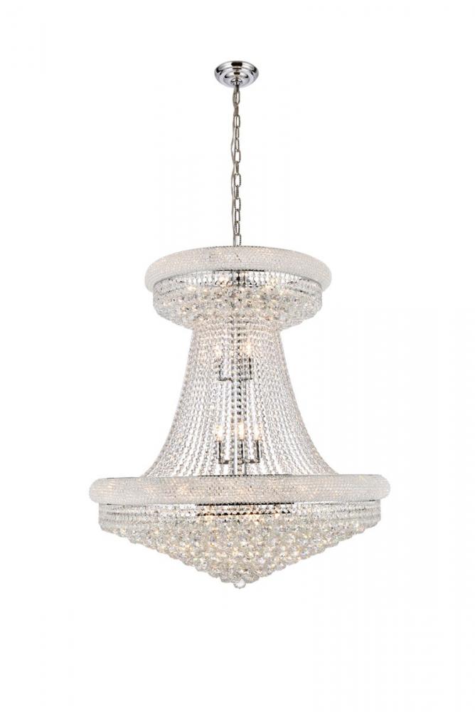 Primo 28 Light Chrome Chandelier Clear Royal Cut Crystal