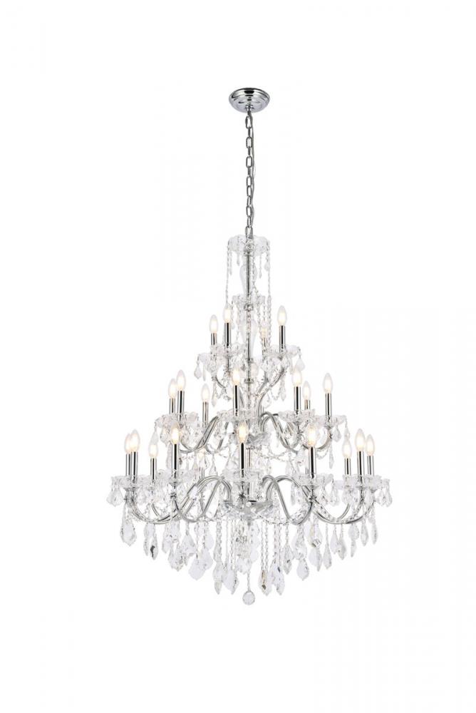 St. Francis 24 Light Chrome Chandelier Clear Royal Cut Crystal