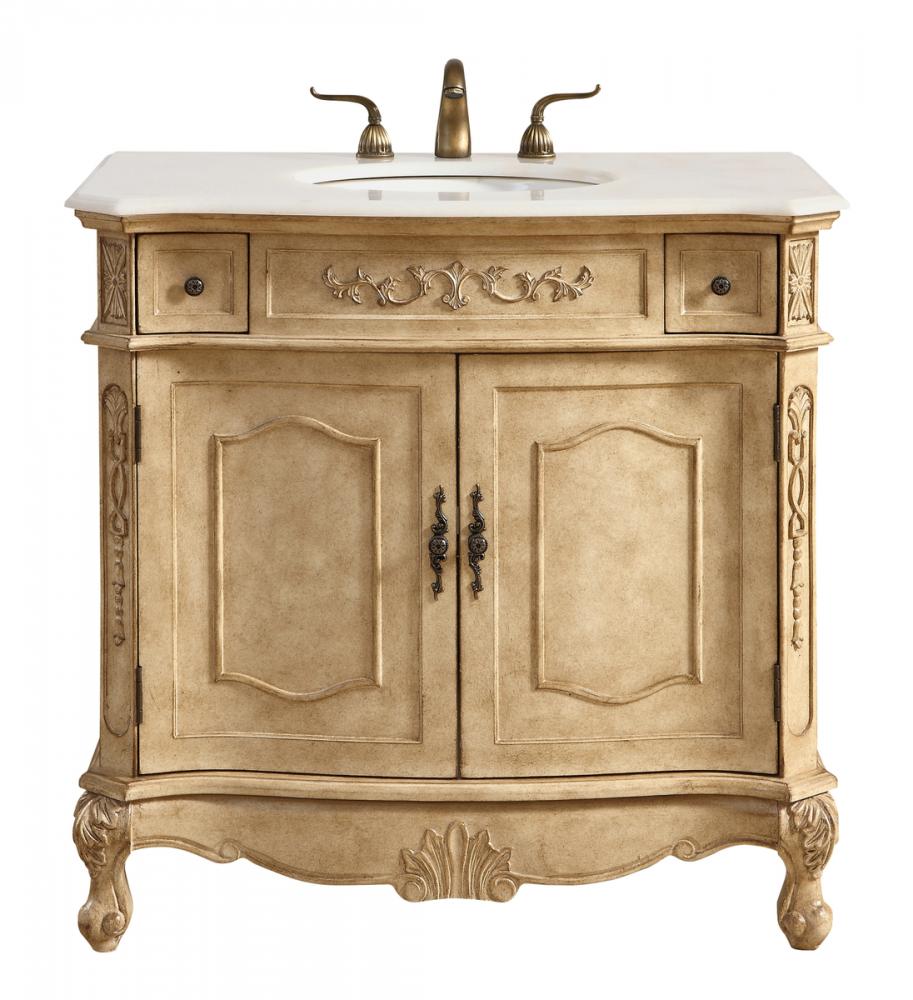 36 In. Single Bathroom Vanity Set In Antique Beige