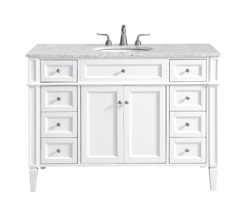 48 In. Single Bathroom Vanity Set in White