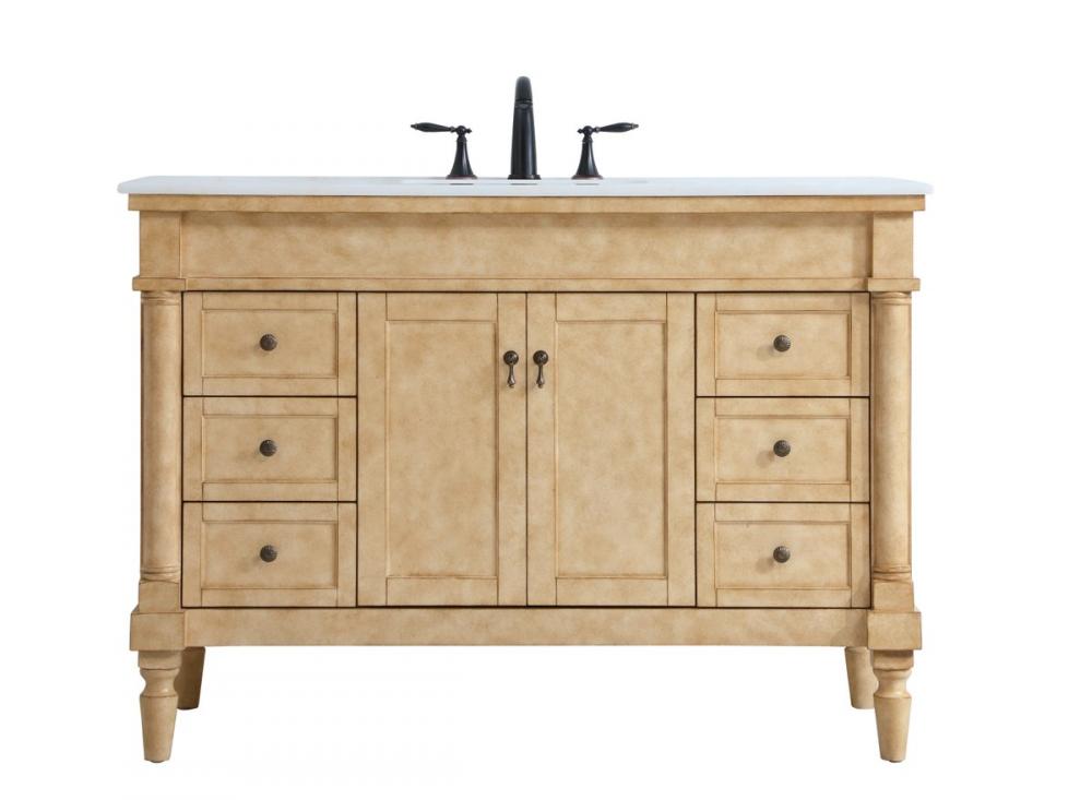 48 inch Single Bathroom Vanity in Antique Beige