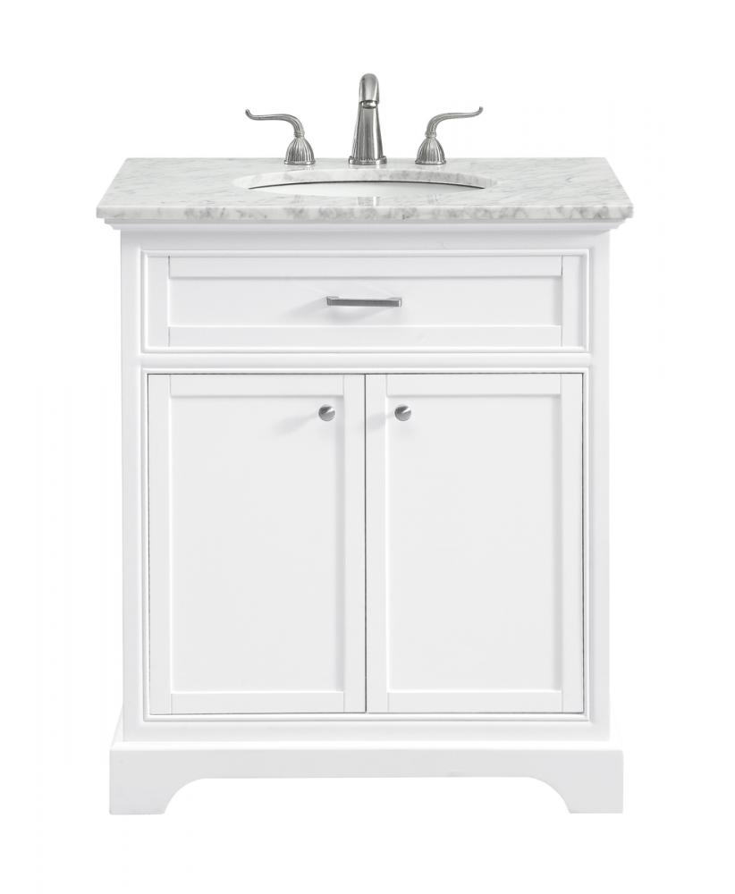 30 In. Single Bathroom Vanity Set In White