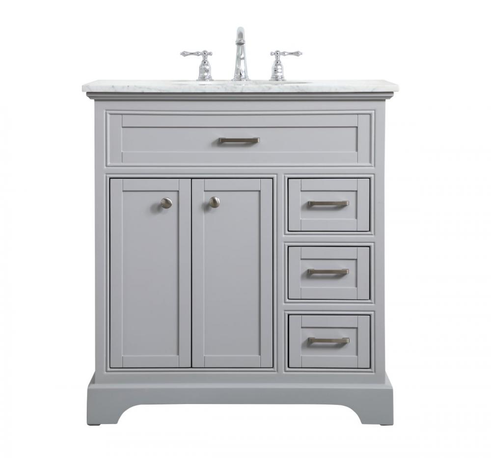 32 inch Single bathroom vanity in grey