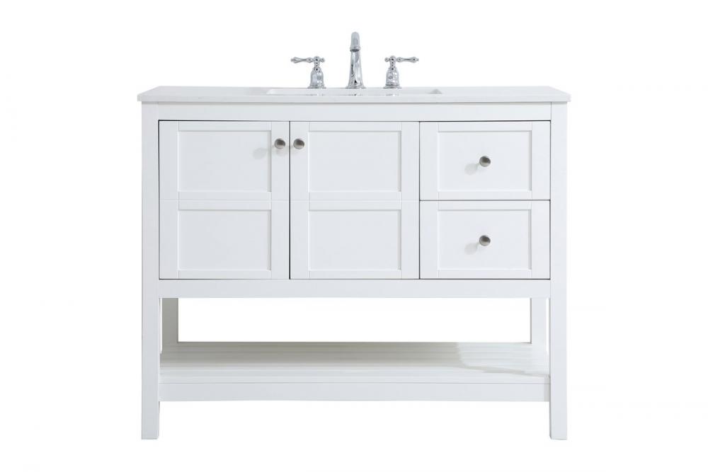 42 Inch Single Bathroom Vanity in White