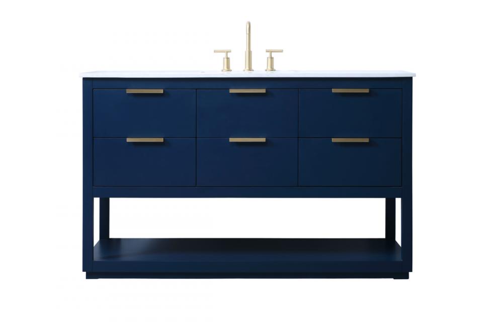 54 Inch Single Bathroom Vanity in Blue