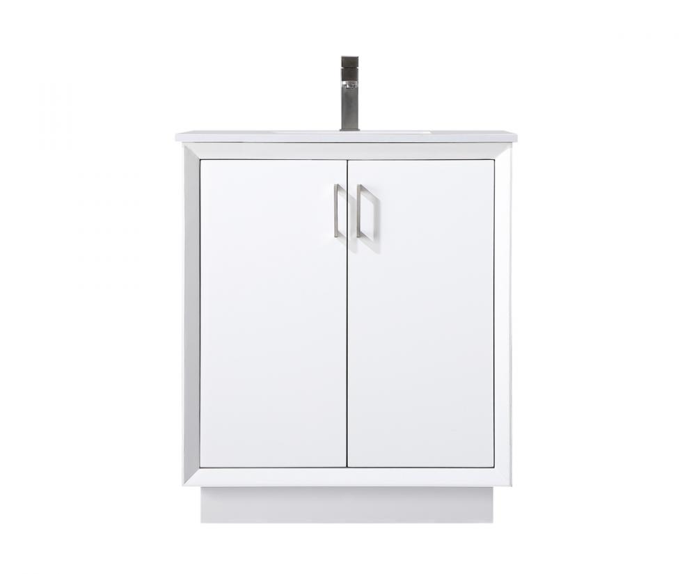 30 Inch Single Bathroom Vanity in White