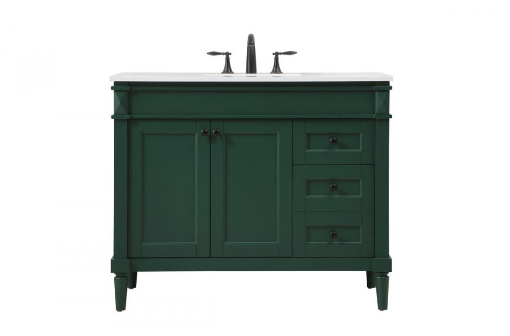 42 Inch Single Bathroom Vanity in Green