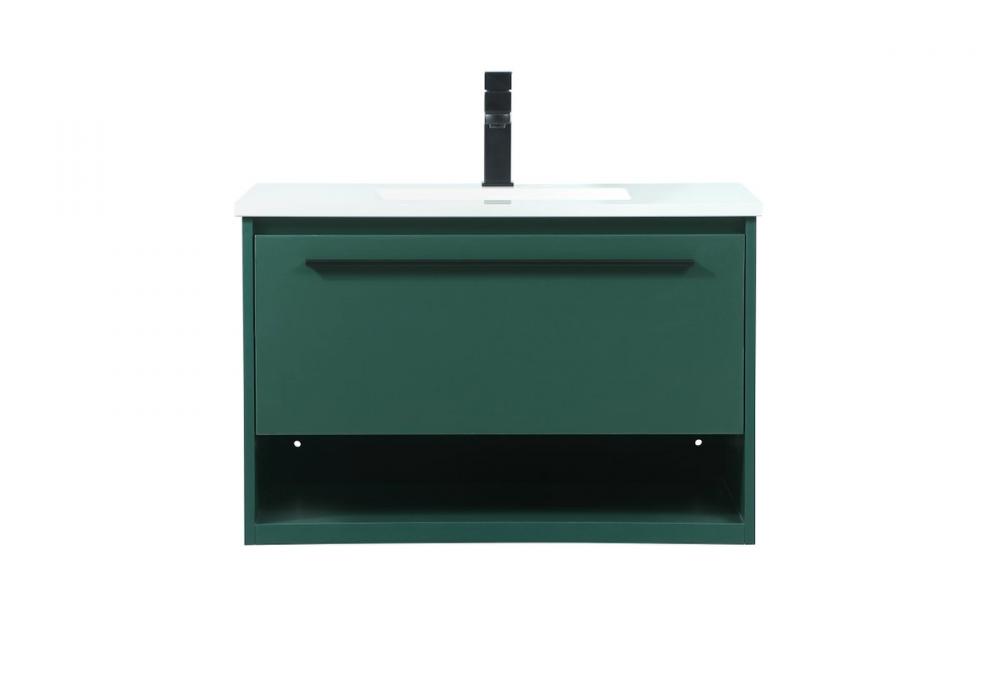 30 Inch Single Bathroom Vanity in Green