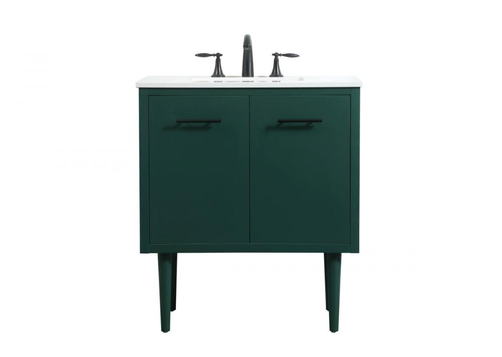 30 Inch Single Bathroom Vanity in Green