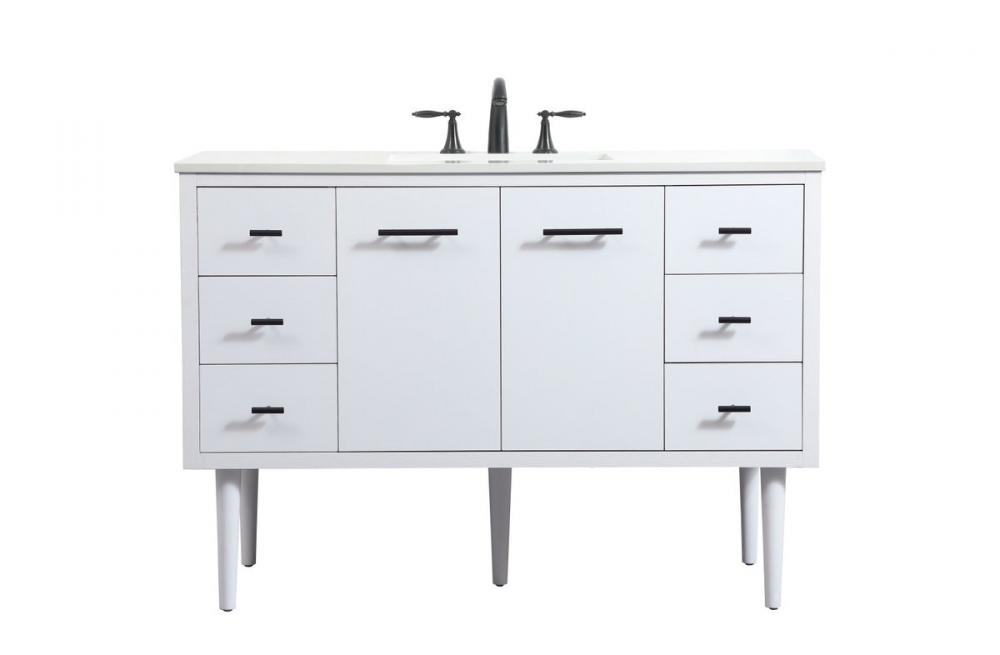 48 Inch Single Bathroom Vanity in White