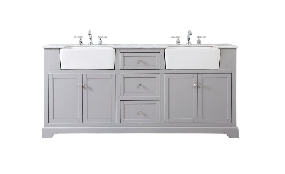 72 inch double bathroom vanity in grey