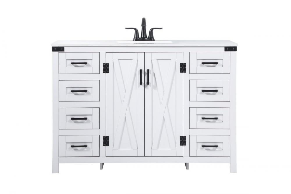 48 inch Single bathroom vanity in white