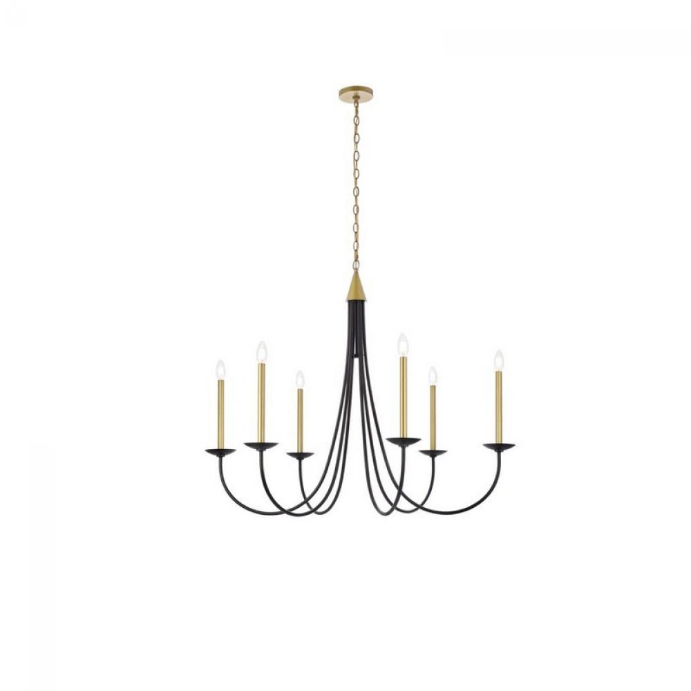 Cohen 42 inch pendant in black and brass