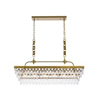 Elegant 1219G40BR - Nordic 40 Inch Rectangle Pendant in Brass