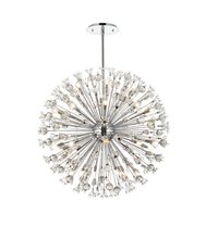 Elegant 2500D44C - Vera 44 inch crystal starburst round pendant in chrome