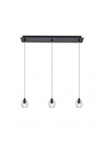 Elegant 3505D28BK - Eren 3 Lights Black Pendant