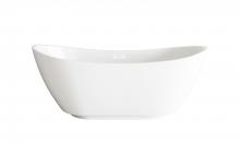 Elegant BT10362GW-WHT - 62 inch Soaking Bathtub in Glossy White with Polished White Trim