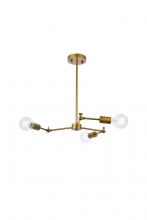 Elegant LD2340BR - Furlong 3 Lights Brass Pendant