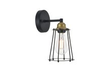 Elegant LD4047W5BRB - Auspice 1 light brass and black Wall Sconce