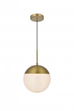 Elegant LD6032SG - Eclipse 10 inch Pendant Frosted White Shade in Satin Gold